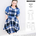 Sinclair Patterns S1086 Valley fit and flare skater dress for knit fabrics pdf sewing pattern