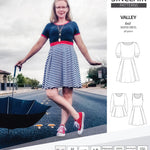 Sinclair Patterns S1086 Valley fit and flare skater dress for knit fabrics pdf sewing pattern