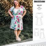 Sinclair Patterns S1086 Valley fit and flare skater dress for knit fabrics pdf sewing pattern