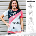 Pdf sewing pattern Hoodie top and t-shirt colorblocked and cowl for women
