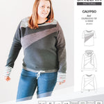 Pdf sewing pattern Hoodie top and t-shirt colorblocked and cowl for women