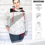 Pdf sewing pattern Hoodie top and t-shirt colorblocked and cowl for women
