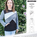 Pdf sewing pattern Hoodie top and t-shirt colorblocked and cowl for women