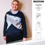 Pdf sewing pattern Hoodie top and t-shirt colorblocked and cowl for women