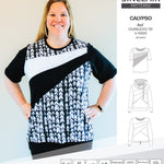 Pdf sewing pattern Hoodie top and t-shirt colorblocked and cowl for women