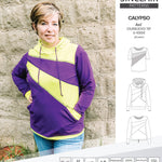 Pdf sewing pattern Hoodie top and t-shirt colorblocked and cowl for women