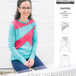 Pdf sewing pattern Hoodie top and t-shirt colorblocked and cowl for women