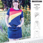 Pdf sewing pattern Hoodie top and t-shirt colorblocked and cowl for women