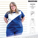 Pdf sewing pattern Hoodie top and t-shirt colorblocked and cowl for women