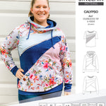 Pdf sewing pattern Hoodie top and t-shirt colorblocked and cowl for women