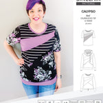 Pdf sewing pattern Hoodie top and t-shirt colorblocked and cowl for women