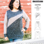 Pdf sewing pattern Hoodie top and t-shirt colorblocked and cowl for women