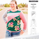 Pdf sewing pattern Hoodie top and t-shirt colorblocked and cowl for women