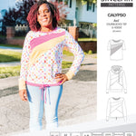 Pdf sewing pattern Hoodie top and t-shirt colorblocked and cowl for women
