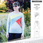 Pdf sewing pattern Hoodie top and t-shirt colorblocked and cowl for women