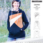 Pdf sewing pattern Hoodie top and t-shirt colorblocked and cowl for women
