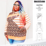 Pdf sewing pattern Hoodie top and t-shirt colorblocked and cowl for women