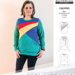 Pdf sewing pattern Hoodie top and t-shirt colorblocked and cowl for women