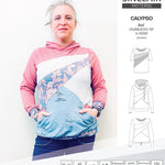 Pdf sewing pattern Hoodie top and t-shirt colorblocked and cowl for women