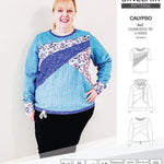 Pdf sewing pattern Hoodie top and t-shirt colorblocked and cowl for women