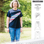 Pdf sewing pattern Hoodie top and t-shirt colorblocked and cowl for women