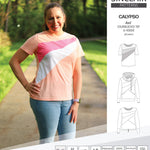 Pdf sewing pattern Hoodie top and t-shirt colorblocked and cowl for women