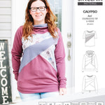 Pdf sewing pattern Hoodie top and t-shirt colorblocked and cowl for women