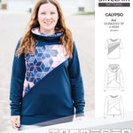 Pdf sewing pattern Hoodie top and t-shirt colorblocked and cowl for women