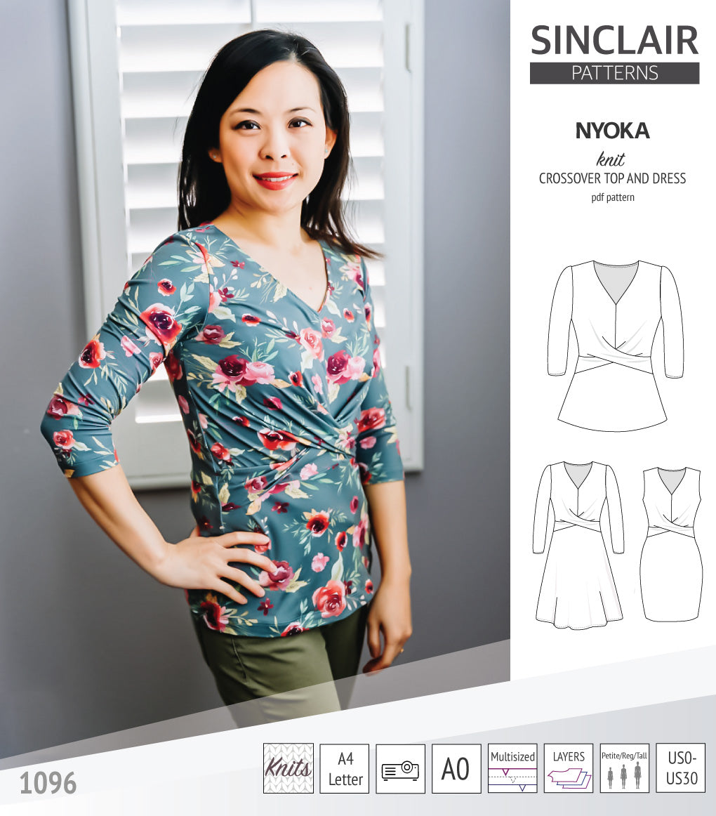 Nyoka knit crossover dress (PDF)