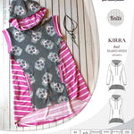 Pdf sewing pattern Kirra knit hoodie with welt pockets and panels by Sinclair Patterns
