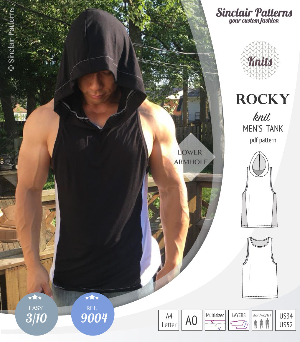 Sinclair Patterns 9004 Rocky knit tank for men pdf sewing pattern