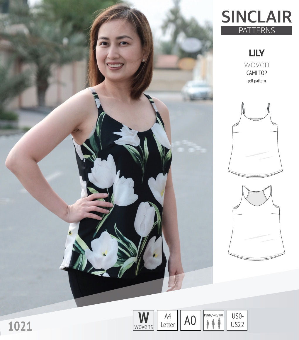 Lily classic cami woven top (PDF) – Sinclair Patterns
