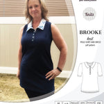 Pdf sewing pattern - Sinclair Patterns - S1066 Brooke knit polo shirt or shirt dress for women