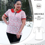 Pdf sewing pattern - Sinclair Patterns - S1066 Brooke knit polo shirt or shirt dress for women