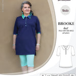 Pdf sewing pattern - Sinclair Patterns - S1066 Brooke knit polo shirt or shirt dress for women