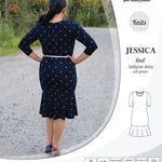 Pdf sewing pattern Jessica Bodycon dress for knit fabrics with peplum