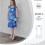 Pdf sewing pattern Jessica Bodycon dress for knit fabrics with peplum