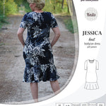 Pdf sewing pattern Jessica Bodycon dress for knit fabrics with peplum