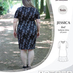 Pdf sewing pattern Jessica Bodycon dress for knit fabrics with peplum