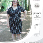 Pdf sewing pattern Jessica Bodycon dress for knit fabrics with peplum