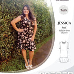 Pdf sewing pattern Jessica Bodycon dress for knit fabrics with peplum