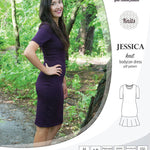 Pdf sewing pattern Jessica Bodycon dress for knit fabrics with peplum