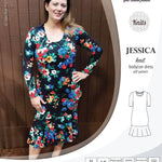 Pdf sewing pattern Jessica Bodycon dress for knit fabrics with peplum