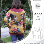 Pdf sewing pattern S1049 Jemma knit tunic with asymmetrical collar and pockets