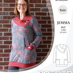 Pdf sewing pattern S1049 Jemma knit tunic with asymmetrical collar and pockets