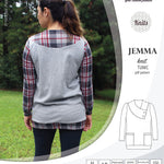 Pdf sewing pattern S1049 Jemma knit tunic with asymmetrical collar and pockets