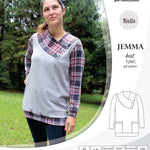 Pdf sewing pattern S1049 Jemma knit tunic with asymmetrical collar and pockets