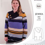 Pdf sewing pattern S1049 Jemma knit tunic with asymmetrical collar and pockets
