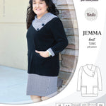 Pdf sewing pattern S1049 Jemma knit tunic with asymmetrical collar and pockets