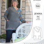 Pdf sewing pattern S1049 Jemma knit tunic with asymmetrical collar and pockets